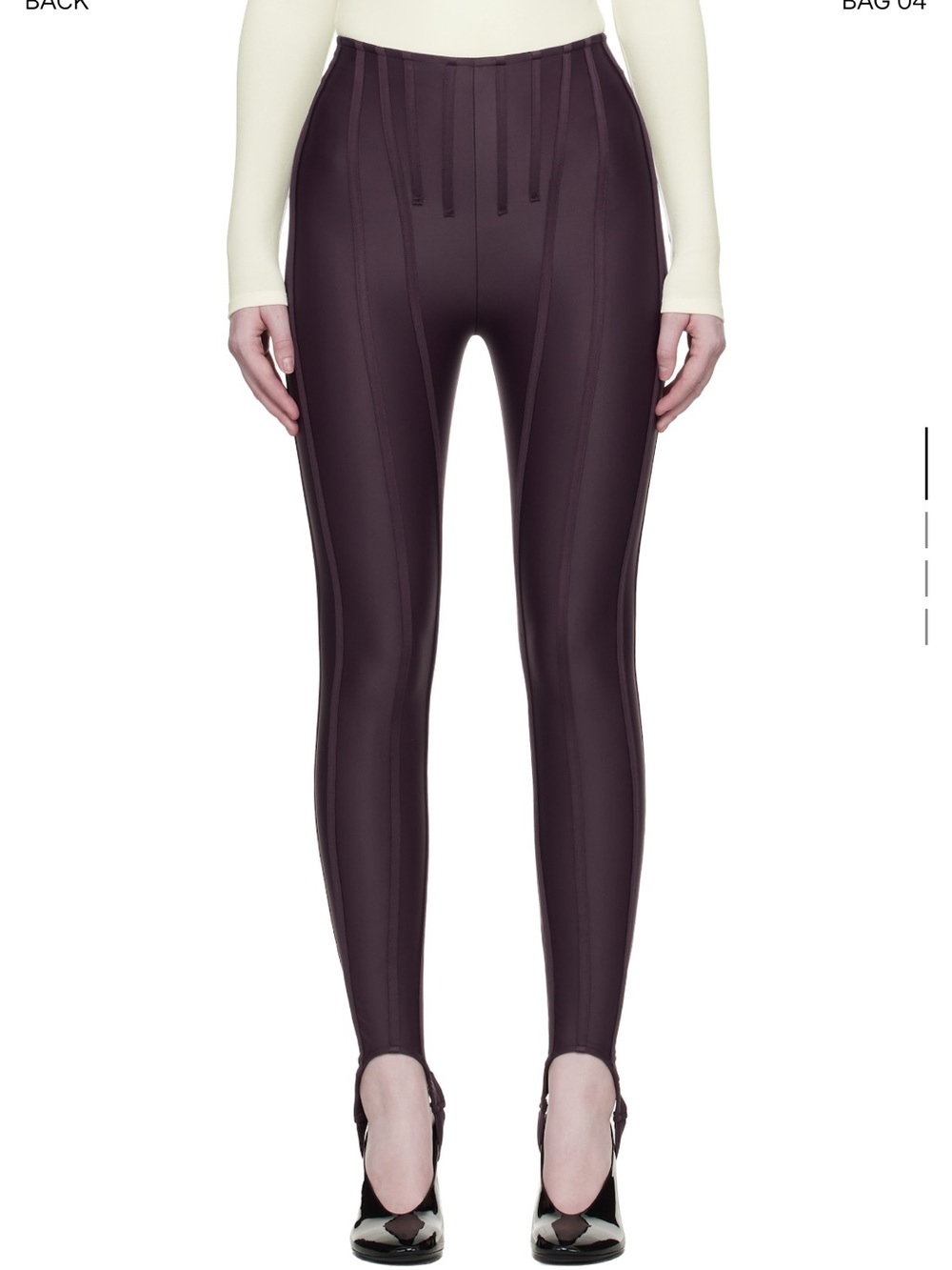 Mugler burgundy corseted Sculpted High-Waist Skinny Leggings - NWT never worn